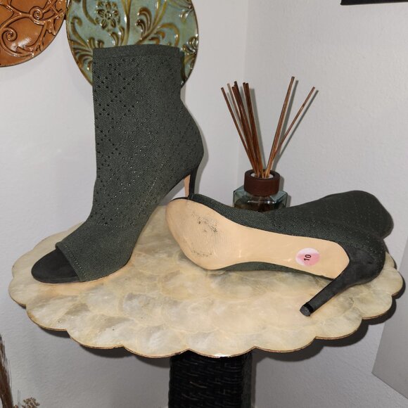 Steven by Steve Madden Olive Green, Netted sock Bootie - Picture 4 of 5